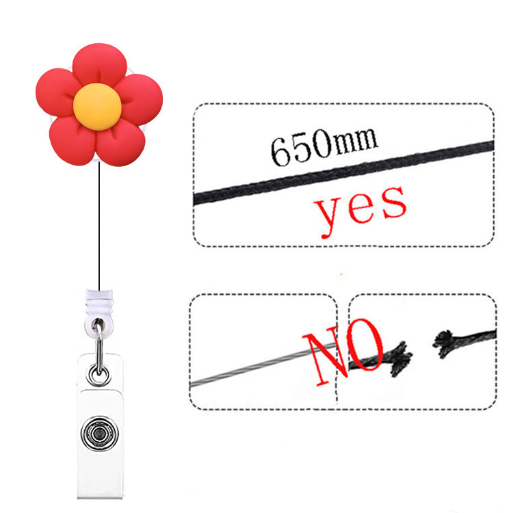 Wholesale Resin Colorful Flower Retractable Badge Scroll